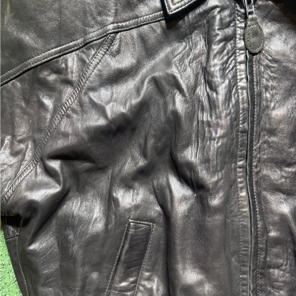 Andrew Marc Black Leather Jacket L View 2